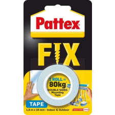 Pattex Patex Fix 80 kg kétoldalas ragasztószalag 19mmx1,5m (1684211) ragasztószalag és takarófólia