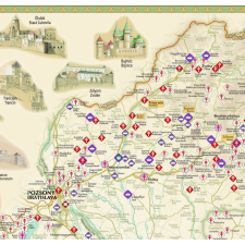 Paulus Várak a történelmi Magyarországon falitérkép Paulus 1:1 000 000 100x66 cm / hajtott térképből fóliázva / térkép