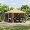  Pavilon 3 x 3 m Krémszínű Poliészter és acél 190 gsm