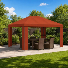  Pavilon 4 × 3 m Terrakotta Poliészter és acél 190 gsm kerti tárolás