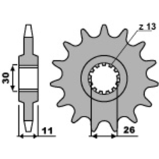 PBR acél standard első lánckerék 2091 - 525 egyéb motorkerékpár alkatrész