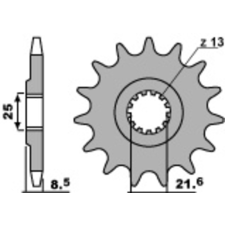 PBR Acél Standard Első Lánckerék 2137 - 525 egyéb motorkerékpár alkatrész