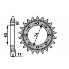 PBR acél standard első lánckerék 2196 - 525 egyéb motorkerékpár alkatrész