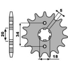 PBR Acél Standard Első Lánckerék 264 - 428 egyéb motorkerékpár alkatrész