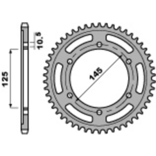 PBR acél standard hátsó lánckerék 865 - 530 egyéb motorkerékpár alkatrész