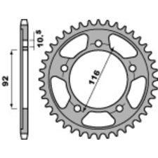 PBR Acél Standard Hátsó Láncsor 4542 - 530 egyéb motorkerékpár alkatrész