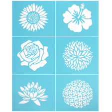 PC Szita stencil - Virágfejek 215mm x 275mm dekorációs kellék