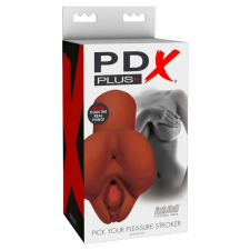 PDX PDX Pick Your Pleasure Stroker - 2in1 élethű maszturbátor (barna) egyéb erotikus kiegészítők férfiaknak