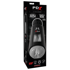 PDX PDX Ultimate Milker - akkus, nyögő, vibráló, péniszfejő punci maszturbátor (fekete) egyéb erotikus kiegészítők férfiaknak