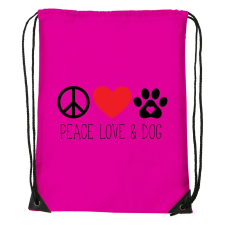 Peace love and dog - Sport táska magenta tornazsák