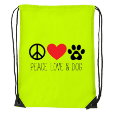  Peace love and dog - Sport táska sárga tornazsák