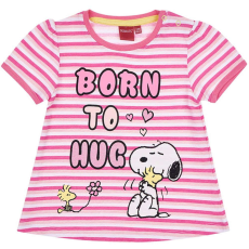 PEANUTS Snoopy rózsaszín csíkos kislány póló