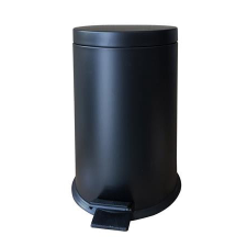 . Pedálos szemetes, fém, 10 l, kivehető vödörrel, fekete szemetes
