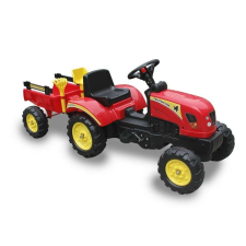Pedálos traktor Branson utánfutóval, piros 5228 lábbal hajtható járgány