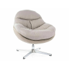  Peggie Luxus Forgó Fotel Szövet Szürke-Bézs Króm 360°