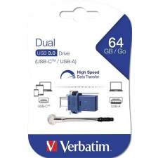  Pendrive, 64GB, USB 3.0+USB-C adapter, VERBATIM, &quot;DUAL&quot; pendrive