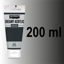  Pentart krémes akrilfesték selyemfényű 200 ml - FEKETE akrilfesték