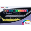Pentel Olajpasztell kréta, PENTEL, "Arts", 12 különböző fluoreszkáló és metál szín