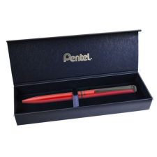 Pentel Rollertoll, 0,35 mm, rotációs, matt piros tolltest, PENTEL "EnerGel BL-2507" kék toll