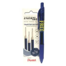 Pentel Zseléstollbetét csomag, 0,35 mm, PENTEL"EnerGel LR7", ajándék zseléstollal, kék tollbetét