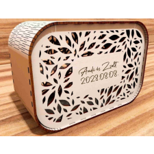  Pénzgyűjtő doboz esküvőre – egyedi névvel, rusztikus fa design dekorációs kellék