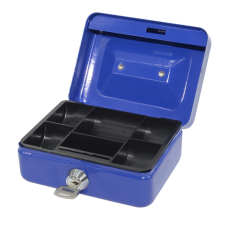 Pénzkazetta fém 125x55x95 mm kicsi Bluering® kék pénzkazetta