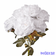  Peónia 7 ágú selyemvirág csokor 38cm - Fehér dekorációs kellék