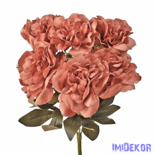  Peónia 7 ágú selyemvirág csokor 38cm - Púder barna dekorációs kellék