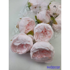 Peónia selyemvirág fej 9 cm - Babarózsaszín dekorációs kellék