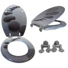 Pepita MDF WC ülőke lassan záródó fedéllel - Kavicsok - szürke takarító és háztartási eszköz