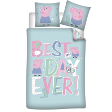 Peppa malac Best Day ágyneműhuzat 140×200cm, 63×63 cm microfibre babaágynemű, babapléd