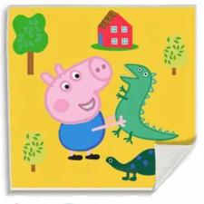 Peppa malac Dino Mágikus Kéztörlő arctörlő, törölköző 30x30cm lakástextília