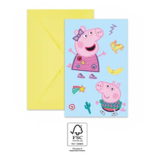 Peppa malac Messy Play party meghívó 6 db-os FSC party kellék