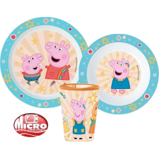 Peppa malac micro étkészlet szett pohárral sárga babaétkészlet