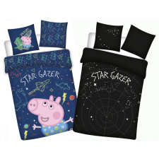 Peppa malac Star-gazer Sötétben világító gyerek ágyneműhuzat 100x135cm, 40x60cm lakástextília