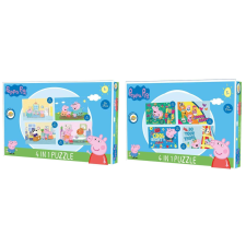 Peppa Pig Puzzle szett/2db - Peppa Pig 4 az 1-ben puzzle, kirakós