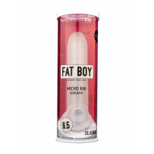 Perfect Fit Fat Boy Micro Ribbed - péniszköpeny (17cm) - tejfehér péniszköpeny