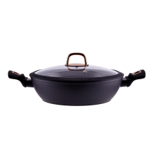 Perfect home 10442 Golden Line tapadásmentes alumínium szeletsütő üvegfedővel 28 cm indukciós edény