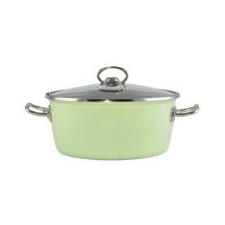 Perfect home elite zománcozott lábas + üvegfedő 24 cm, zöld (10413) edény