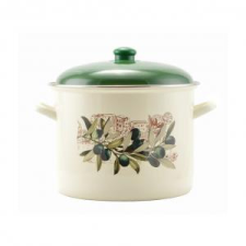  Perfect Home Fazék fedõvel 24 cm zománcozott Oliva dekor 14833 konyhai eszköz