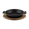 Perfect home Öntöttvas Kerek Sütőtál Fa Alátéttel 19 cm