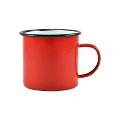 Perfect home Perfect Home Zománcozott bögre 9 cm 450 ml piros-fehér 10385 bögrék, csészék