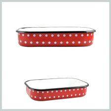 Perfect home Piros Pöttyös Zománcozott tepsi 37 cm 10382 lakástextília