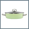 Perfect home Zöld Elite Zománcozott szeletsütő lábas 24 cm + üvegfedő 10421