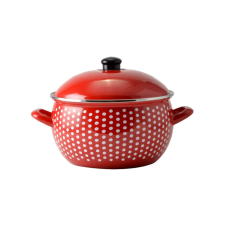 Perfect home Zománcozott lábas fedővel 16cm 2L Pöttyös edény