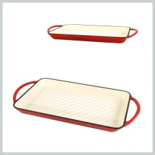 Perfect home Zománcozott Öntöttvas grill tepsi 33*21,5 cm piros 55010 edény