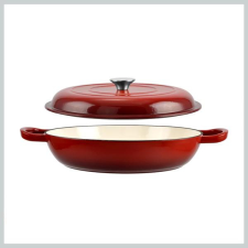 Perfect home Zománcozott Öntöttvas Szeletsütő lábas fedővel 27 cm piros 10133 edény
