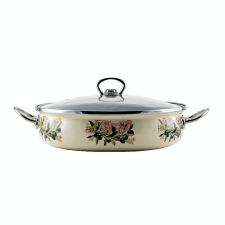 Perfect home Zománcozott szeletsütő lábas üvegfedővel 28 cm Oliva edény