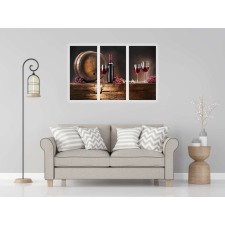 Perfect Store Fali-Kép-Többrészes Üveg Boros Csendélet grafika, keretezett kép