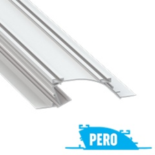  PERO - Alumínium süllyesztett gipszkarton profil 124x36mm, LED szalagos világításhoz, opál PMMA burával gipszkarton és álmenyezet